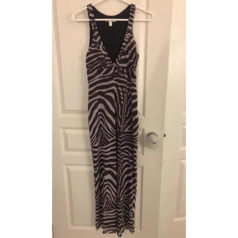 Ladies animal print maxi dress size small - VNeck